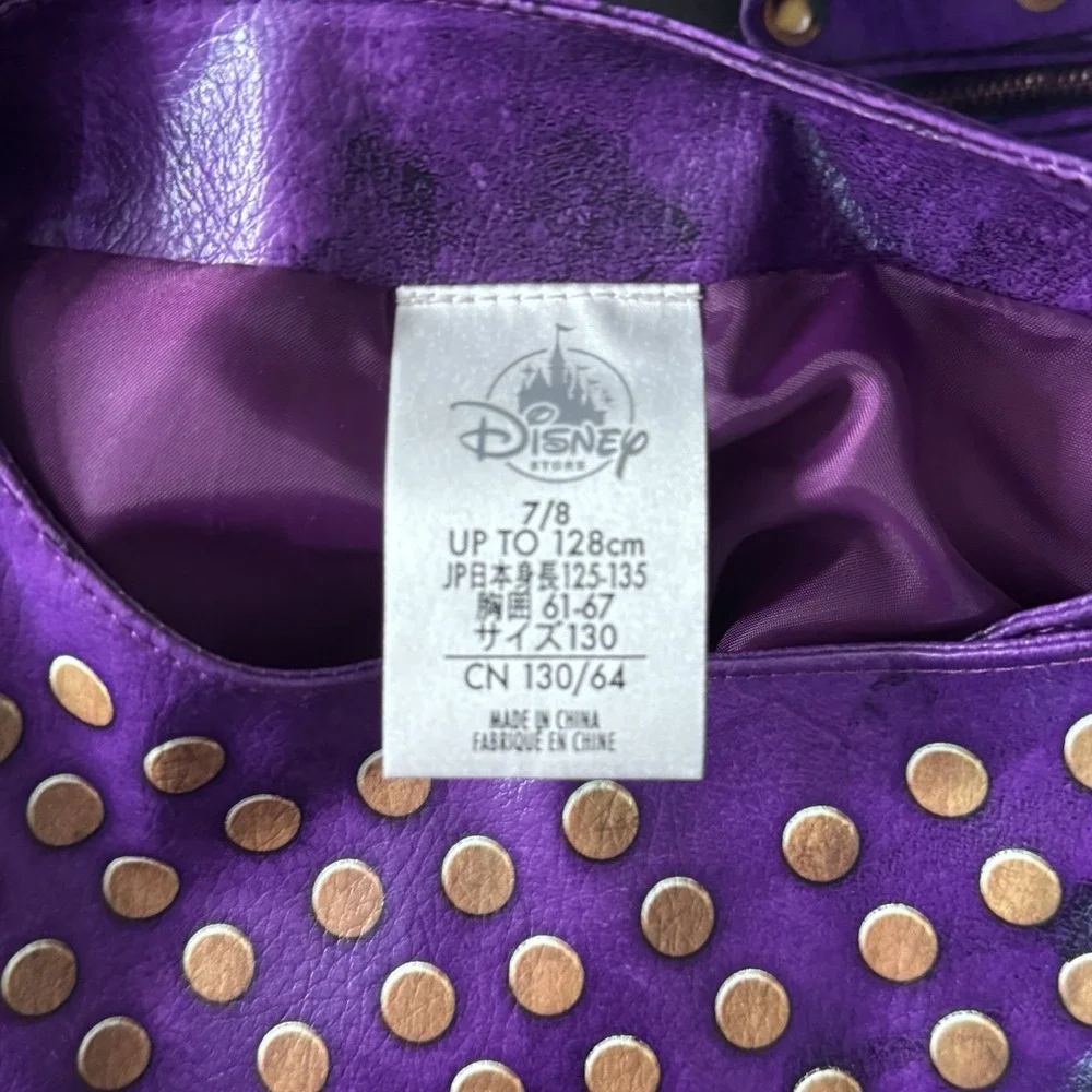 Disney Mal Descendants‎ Purple Studded Faux Leather Jacket Kids 7/8 Costume Coat
